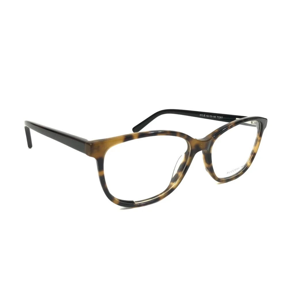 Success Eyeglasses Frames KYLIE TORT Tortoise Black Cat Eye Full Rim 52-15-140
